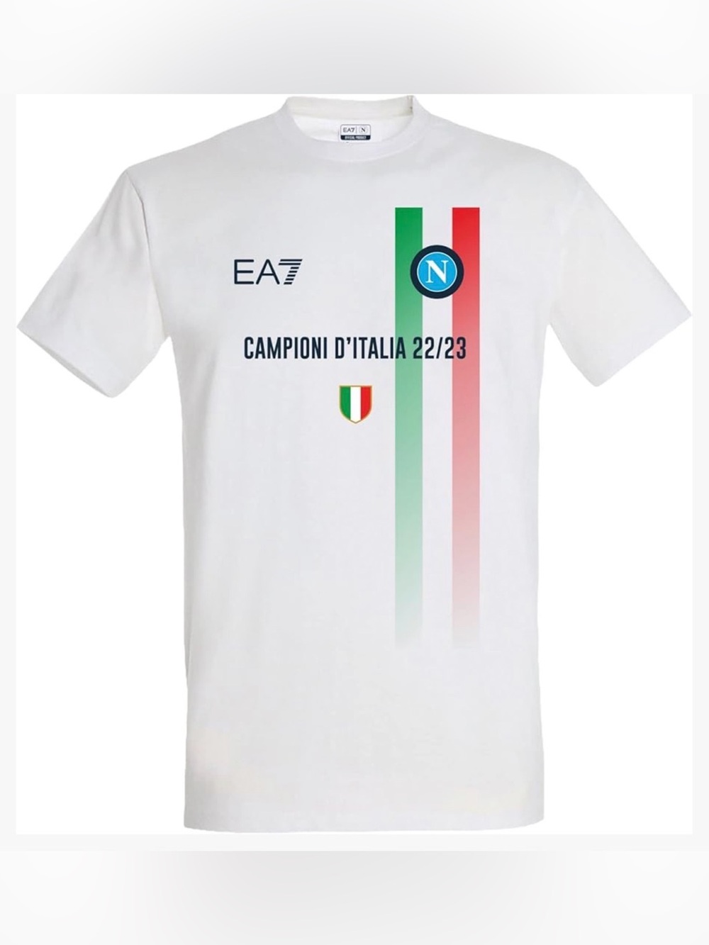 Emporio Armani Napoli Campioni D'Italia 22/23 EA7 Men's Fan Jersey. White Size M